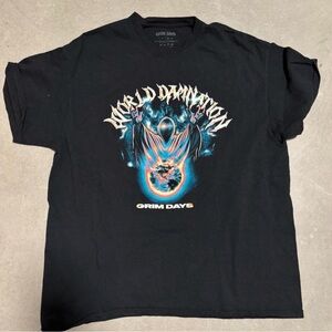 Grim Days Black Graphic World Dominion Band Graphic Shirt